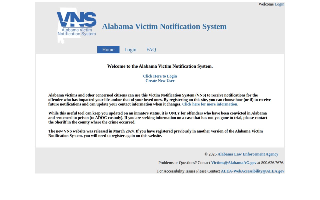 Monroe County VINELink inmate check with Alabama VNS prison release coverage limit